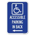 Signmission Accessible Parking on Left Arrow With Graphic Heavy-Gauge Alum. Sign, 12" x 18", A-1218-24356 A-1218-24356